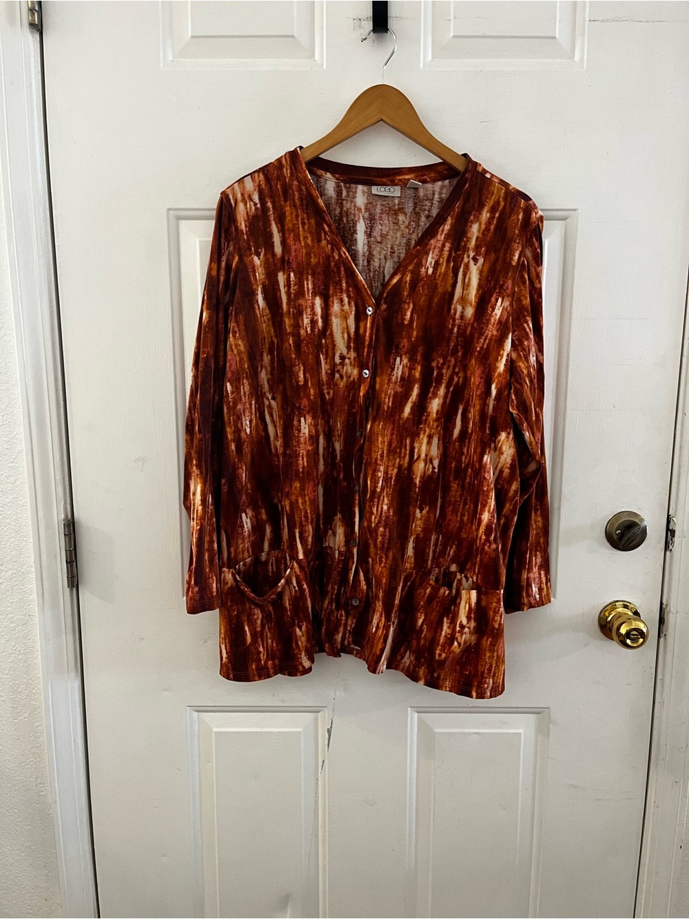 Logo By Lori Goldstein Plus-Size Amber Button-front Lightweight Cardin Sz 2x